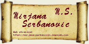 Mirjana Šerbanović vizit kartica